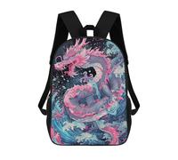 sinyumoney Colorful Dragon Ocean Art Print Mochila Escolar Resistente Al Agua, Mochila Escolar De Negocios Para Hombres/mujeres 17inch