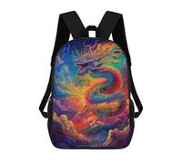 sinyumoney Colorful Dragon Sky Artwork Mochila Escolar Para Niños, Mochila Escolar Impresa En 3D Para Estudiantes De Primaria Y Secundaria 17inch