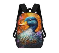 sinyumoney Colorful Duck Artwork-1 Mochila Escolar Infantil De 17 Pulgadas Con Estampado 3D, Mochila Moderna Para Niños, Mochilas De Viaje, Bolsas Para Libros, Mochila Escolar Infantil