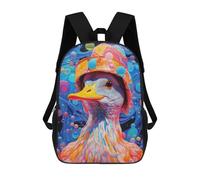 sinyumoney Colorful Duck Portrait-1 Mochila Escolar Impresa En 3D Para Niños, Mochila Escolar Informal De Moda Para Viajes Para Niños Y Estudiantes 17inch