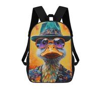 sinyumoney Colorful Duck Portrait -1 Mochilas Escolares Impresas En 3D, Mochila Escolar Informal Para Niños, Mochila Escolar De Moda Para Estudiantes De Secundaria 17inch
