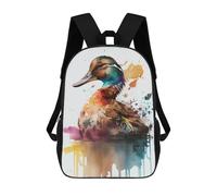 sinyumoney Colorful Duck Watercolor Art Print Mochilas Para Niños Mochila Escolar Mochila Escolar Impresa En 3D Para Niños Estudiantes De Primaria Y Secundaria 17inch