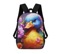 sinyumoney Colorful Duck with Flowers Mochila Escolar Impresa En 3D Mochila Escolar De Moda Para Niños Mochilas Para Niños Estudiantes De Secundaria 17inch