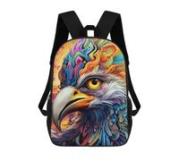 sinyumoney Colorful Eagle Portrait-8 Mochila Escolar Para Niños, Mochila Escolar De Gran Capacidad Para Niños, Mochila Escolar 3D, Regalos Para Niños 17inch