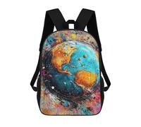sinyumoney Colorful Earth Abstract Art Print Mochilas Infantiles Impresas En 3D De 17 Pulgadas. Mochila Escolar Informal Impresa En 3D Para Niños De Primaria Y Secundaria.