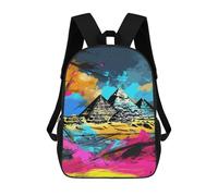 sinyumoney Colorful Egyptian Pyramids Art Print Mochilas Escolares Para La Escuela Secundaria, Preparatoria, Universidad Y Viajes Para Hombres, Mujeres Y Adolescentes 17inch