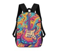 sinyumoney Colorful Electric Guitar Art Print Mochila Escolar Infantil Impresa En 3D 17inch Mochilas De Moda Para Niños De Primaria Y Secundaria