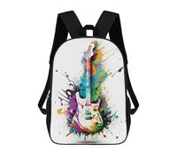 sinyumoney Colorful Electric Guitar Art Print Mochila Escolar Para Niñas Mochila Impermeable Mochila Informal De Día Mochila Ligera Para Niño Y Niña Mochila Escolar 17inch