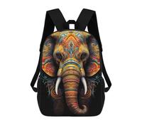 sinyumoney Colorful Elephant Art Print Mochila Escolar Infantil De 17 Pulgadas, Impresa En 3D, Estilo Casual, Para Niños, Ideal Para Viajes, Como Mochila Escolar O Para Llevar Libros.