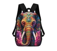 sinyumoney Colorful Elephant Artwork-11 Mochila Infantil, Mochila Escolar De Gran Capacidad Para Estudiantes, Mochila Para Libros, Mochila Para Niños, Niñas, Adultos Y Adolescentes 17inch