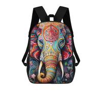 sinyumoney Colorful Elephant Artwork-15 Mochila Escolar Infantil, Mochilas Impresas En 3D, Mochilas Escolares De Moda Para Niños De Primaria Y Secundaria 17inch