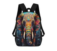 sinyumoney Colorful Elephant Artwork-19 Mochila Escolar Infantil, Mochilas Impresas En 3D, Mochilas Escolares De Moda Para Niños De Primaria Y Secundaria 17inch