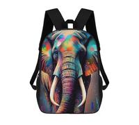 sinyumoney Colorful Elephant Artwork-4 Mochila Escolar Infantil Estampada Para Adultos Y Niños, Mochila De Viaje Para El Día A Día 17inch