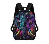 sinyumoney Colorful Elephant Headphones Art Print Mochila Infantil De 17 Pulgadas, Mochila Escolar Con Estampado 3D De Dibujos Animados Para Niños Y Adolescentes.