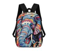 sinyumoney Colorful Elephant Illustration Mochila Escolar Para Niños, Mochila Escolar De Gran Capacidad Para Niños, Mochila Escolar 3D, Regalos Para Niños 17inch