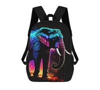 sinyumoney Colorful Elephant Mochilas Impresas En 3D 17inch Mochila Escolar Infantil Para Exteriores, Mochila Informal De Día, Bolsas De Viaje Informales Para Estudiantes De Secundaria