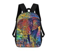sinyumoney Colorful Elephant Portrait -1 Mochila Infantil Escolar Para Niños Con Estampado 3D De Dibujos Animados, Mochila Escolar Para Estudiantes, Mochila Para Portátil Para Niños Y Niñas 17inch