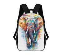 sinyumoney Colorful Elephant Watercolor Mochila, Mochila Infantil, Mochila Escolar Para Estudiantes, Mochila Para Libros, Mochila Escolar Impresa En 3D Para Niños Y Niñas 17inch
