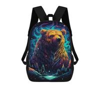 sinyumoney Colorful Fantasy Bear Artwork Mochila Escolar De 17 Pulgadas Para Adolescentes, Con Estampado 3D, Ajustable Y Con Bolsillos, Ideal Para Niños, Niñas Y Estudiantes.