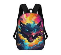 sinyumoney Colorful Fantasy Beast Artwork Mochila Infantil De 17 Pulgadas, Mochila Escolar Con Estampado 3D De Dibujos Animados Para Niños Y Adolescentes.
