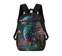 sinyumoney Colorful Fantasy Bird Mochila Infantil, Mochila Escolar Impresa En 3D, Mochila Para Niños Y Niñas, Mochila Escolar Ajustable Para La Escuela Primaria 17inch