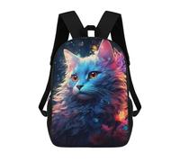 sinyumoney Colorful Fantasy Cat Artwork-2 17inch Mochilas Escolares Impresas En 3D, Mochilas Escolares De Moda Para Niños De Primaria Y Secundaria
