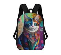 sinyumoney Colorful Fantasy Cat Artwork Mochila Escolar Infantil De 17 Pulgadas Con Estampado 3D De Películas De Anime Para Niños, Mochila De Viaje, Mochila Escolar Infantil