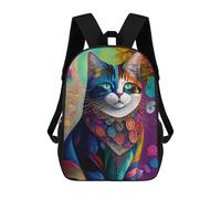 sinyumoney Colorful Fantasy Cat Artwork Mochila Escolar, Mochila De Negocios Para Portátil, Mochila Informal Unisex Para Hombres, Mujeres Y Adolescentes 17inch