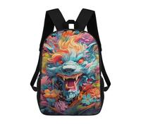 sinyumoney Colorful Fantasy Creature Artwork 17inch Mochilas Escolares Impresas En 3D, Mochilas Escolares De Moda Para Niños De Primaria Y Secundaria