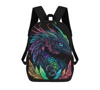 sinyumoney Colorful Fantasy Dragon Art Print-2 Mochila Escolar Infantil De 17 Pulgadas Con Estampado 3D, Mochila Moderna Para Niños, Mochilas De Viaje, Bolsas Para Libros, Mochila Escolar Infantil