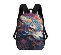 sinyumoney Colorful Fantasy Dragon Artwork-2 Mochilas De 17 Pulgadas Para Niños, Mochilas Escolares Impresas En 3D Para Estudiantes De Primaria Y Secundaria, Para Niños Y Niñas.