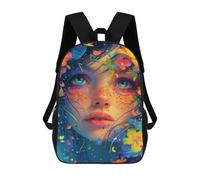 sinyumoney Colorful Fantasy Floral Artwork Mochilas Escolares De Moda Para Papelería, Impermeables, Informales, Para Hombres, Mujeres Y Adolescentes 17inch