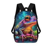 sinyumoney Colorful Fantasy Frog Mochila Escolar Para Niños De 17 Pulgadas, Mochila Informal De Viaje Para Niños Y Niñas, Mochila De Gran Capacidad Para El Día A Día 17inch