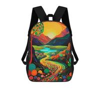 sinyumoney Colorful Fantasy Landscape -8 Mochila Escolar Impresa En 3D Para Niños, Mochila Escolar Informal De Moda Para Viajes Para Niños Y Estudiantes 17inch