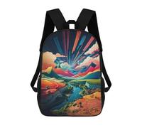 sinyumoney Colorful Fantasy Landscape Mochila Escolar Impresa En 3D 17inch Mochila Escolar Infantil Mochilas De Viaje Mochila Informal De Moda Para Niños Y Estudiantes