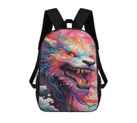 sinyumoney Colorful Fantasy Lion Art Print Mochilas Infantiles Mochila Escolar Impresa En 3D Para Niños Mochilas De Viaje Bolsas Para Libros Para Niños 17inch Mochila Escolar
