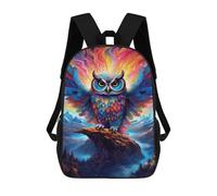sinyumoney Colorful Fantasy Owl Artwork-3 Mochilas Infantiles Mochila Escolar Impresa En 3D Para Niños Mochilas De Viaje Bolsas Para Libros Para Niños 17inch Mochila Escolar