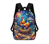 sinyumoney Colorful Fantasy Rooster Scene Mochila Impermeable Para Ordenador Portátil Para Acampada, Aventuras Al Aire Libre Y Viajes Diarios 17inch