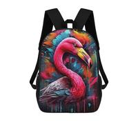 sinyumoney Colorful Flamingo Artwork-1 Mochila Escolar Infantil Con Impresión 3D, Mochila Escolar Informal Para Niños De Primaria Y Secundaria 17inch