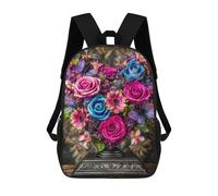 sinyumoney Colorful Floral Arrangement Mochilas Infantiles Impresas En 3D Para Niños. Mochilas De Viaje De Moda Para Niños. Mochila Escolar Para Estudiantes De Primaria Y Secundaria.