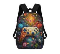 sinyumoney Colorful Floral Game Controller Mochila Infantil Escolar Para Niños Con Estampado 3D De Dibujos Animados, Mochila Escolar Para Estudiantes, Mochila Para Portátil Para Niños Y Niñas 17inch