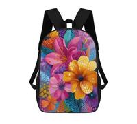 sinyumoney Colorful Floral Painting Mochila Escolar Infantil De 17 Pulgadas, Mochila Escolar Impresa En 3D Para Niños De Primaria Y Secundaria