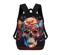 sinyumoney Colorful Floral Skull Art Mochila Escolar Infantil Impresa En 3D Para Niños, Mochilas De Viaje, Bolsas Para Libros, Mochila Escolar Infantil 17inch