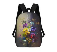 sinyumoney Colorful Flower Bouquet Painting-2 Mochila Escolar De Moda, Mochila Para Material Escolar, Mochila Impermeable Informal Para Hombres/mujeres 17inch