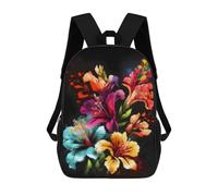 sinyumoney Colorful Flower Bouquet Print Mochila Escolar Infantil De 17 Pulgadas, Impresa En 3D, Estilo Casual, Para Niños, Ideal Para Viajes, Como Mochila Escolar O Para Llevar Libros.