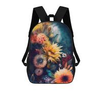 sinyumoney Colorful Flower Bouquet Wall Art Mochila Escolar Ligera E Informal Para El Día A Día, Ideal Para La Escuela, El Trabajo O Los Viajes 17inch