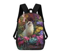 sinyumoney Colorful Flower Garden Cat Mochilas Escolares Para La Escuela Secundaria, Preparatoria, Universidad Y Viajes Para Niños/niñas/adolescentes 17inch