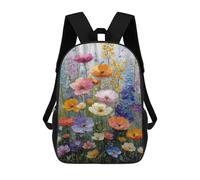 sinyumoney Colorful Flower Garden Painting-1 Mochila Escolar Para Secundaria, Mochila Informal Para Niñas Y Adolescentes 17inch