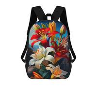 sinyumoney Colorful Flower Lilies Mochilas Para Niños Mochila Escolar Mochila Escolar Impresa En 3D Mochilas Escolares De Moda Para Niños De Primaria Y Secundaria 17inch
