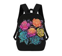 sinyumoney Colorful Flowers Mochila Infantil Para Niñas Y Niños, Mochila De Día, Escuela Primaria, Perfecta Para La Vuelta Al Cole O Educación Física, Regalos Y Viajes 17inch
